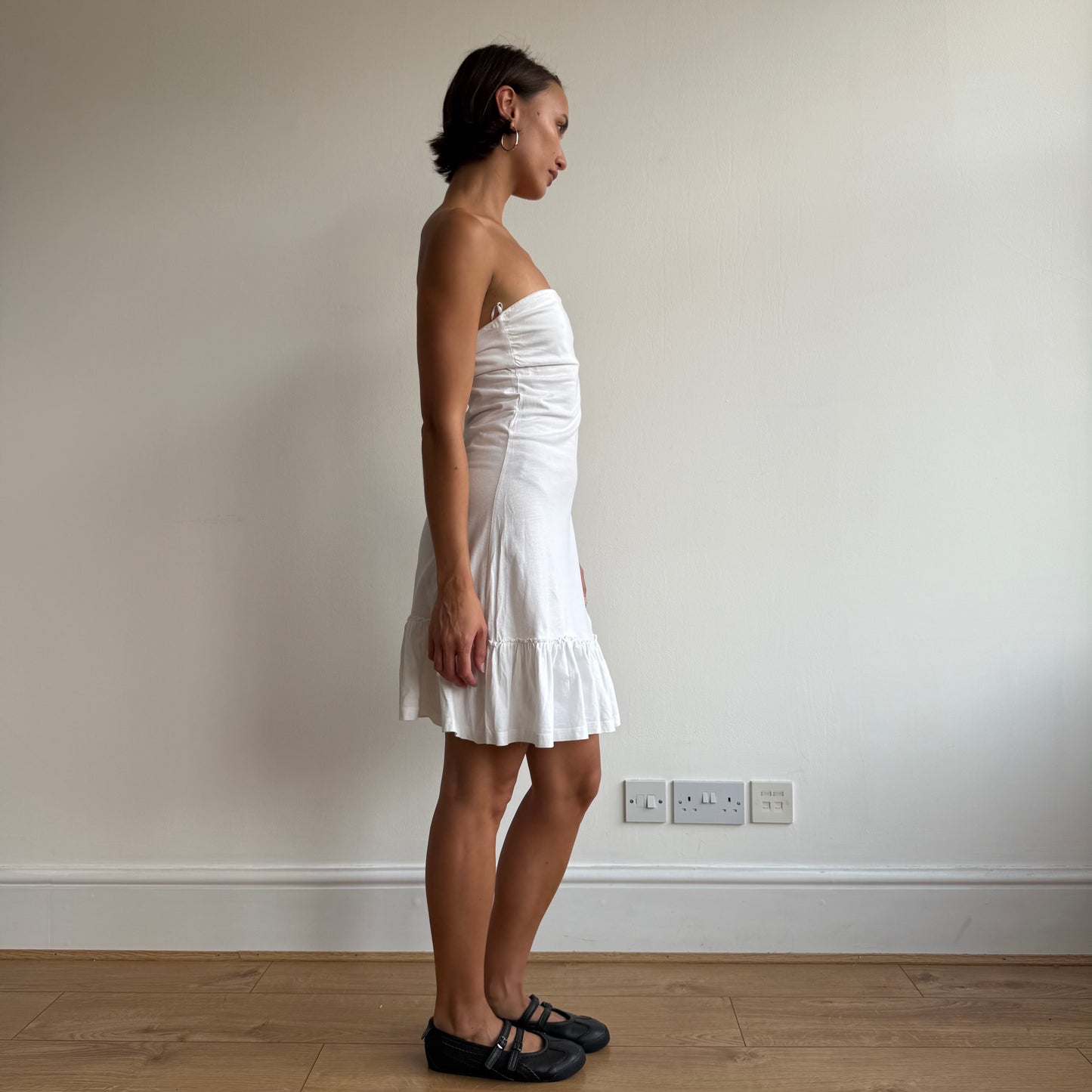 White bandeau midi dress - Size S