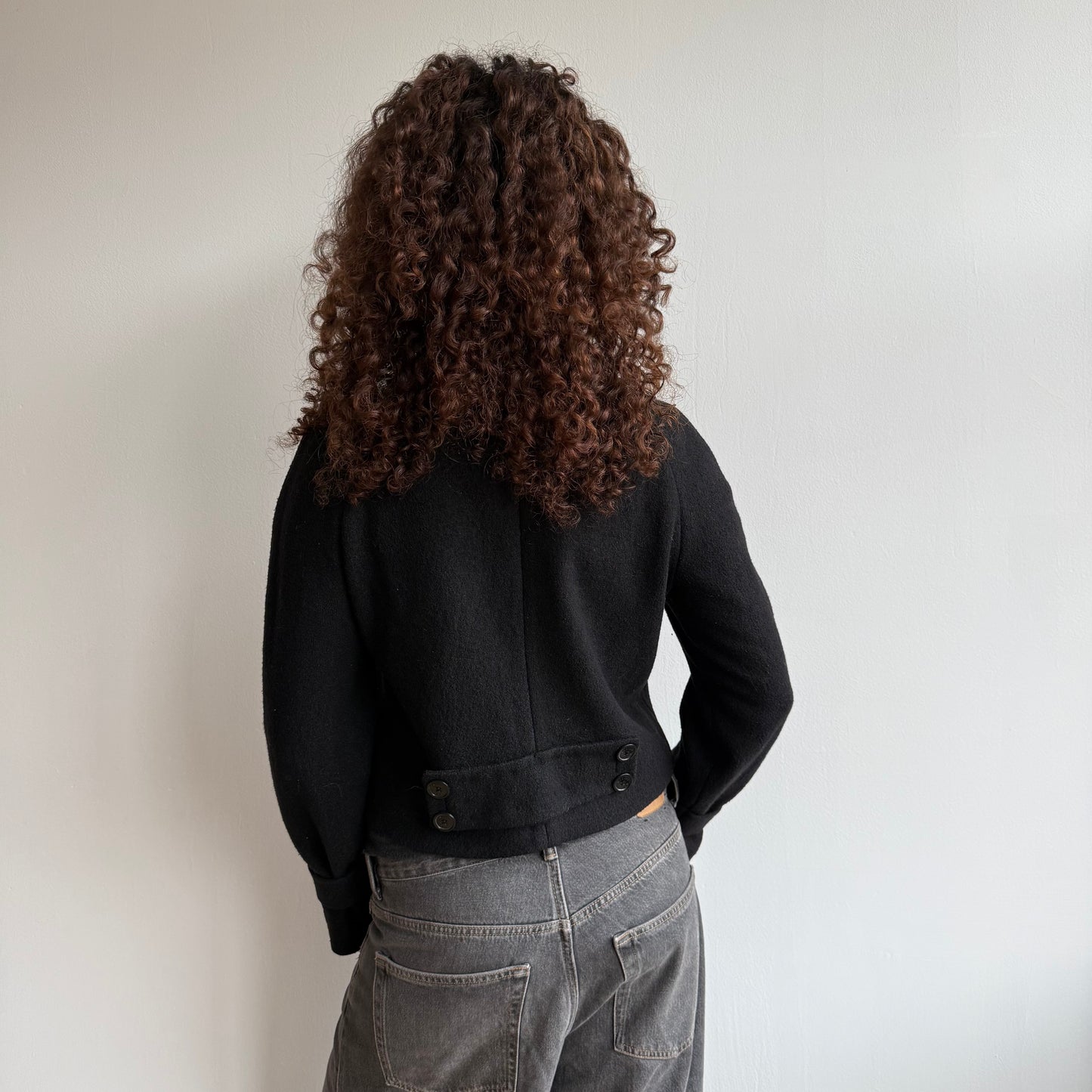 Black wool peacoat jacket - Size S