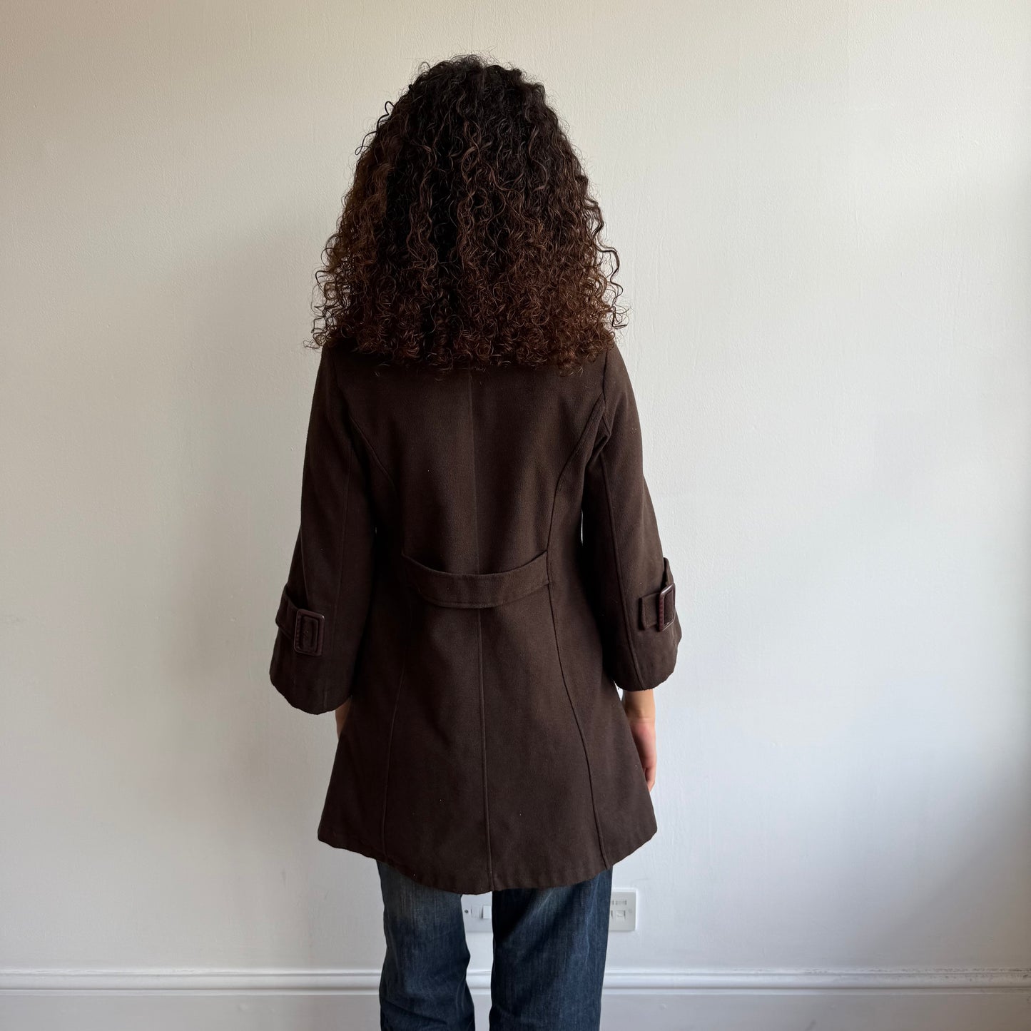 Brown long peacoat trench - Size S