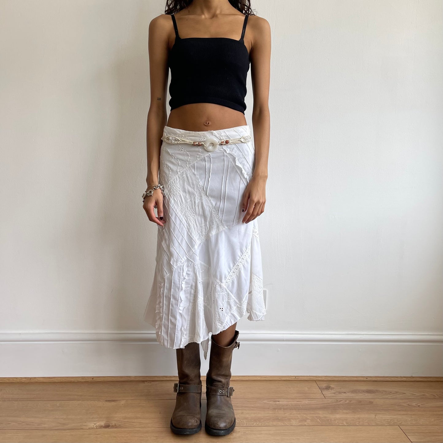 Broderie patchwork midi skirt - Size S