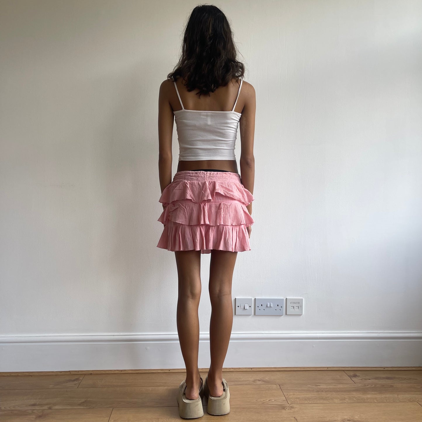 Pink ruffle rara mini skirt - Size XS