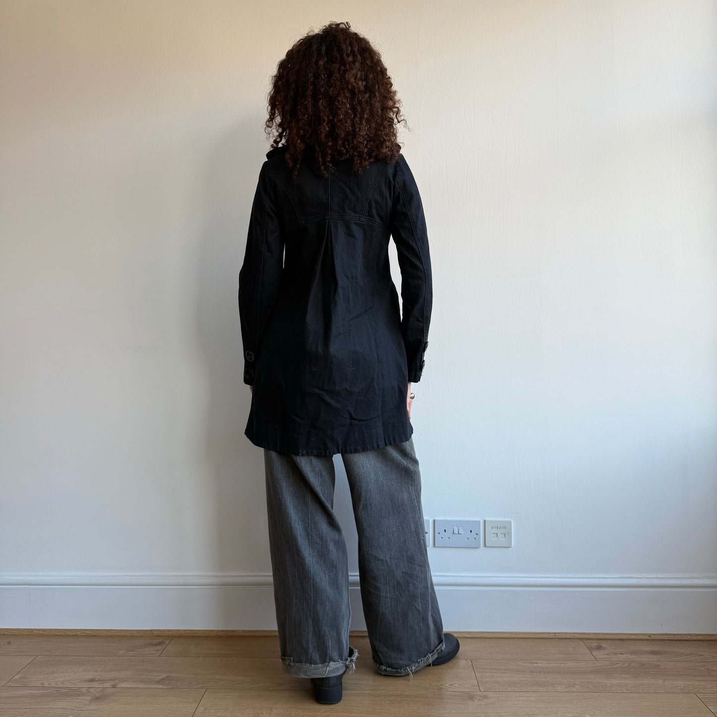 Dark wash denim peacoat - Size S