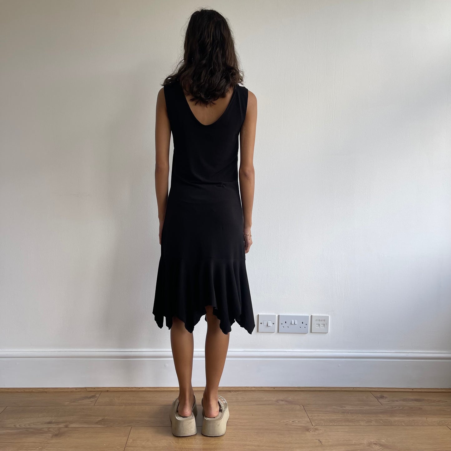 Black slinky wrap dress - Size M