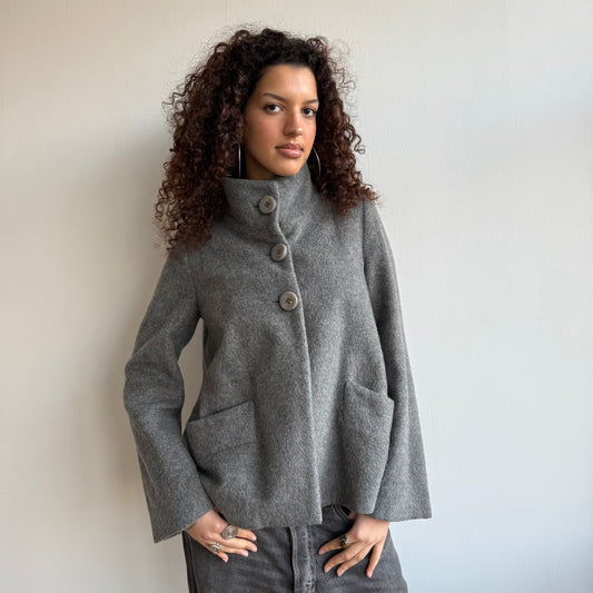 Grey wool peacoat - Size M