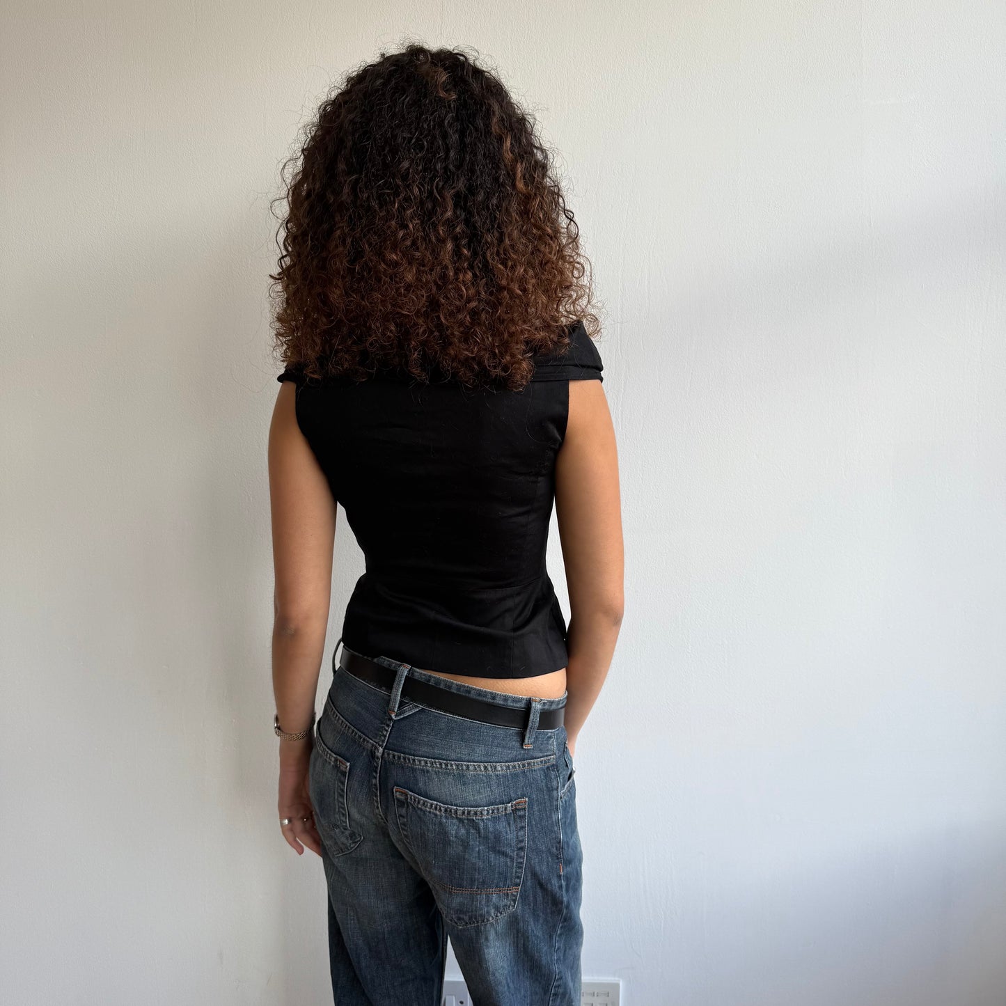 Black waistcoat top - Size XS/S