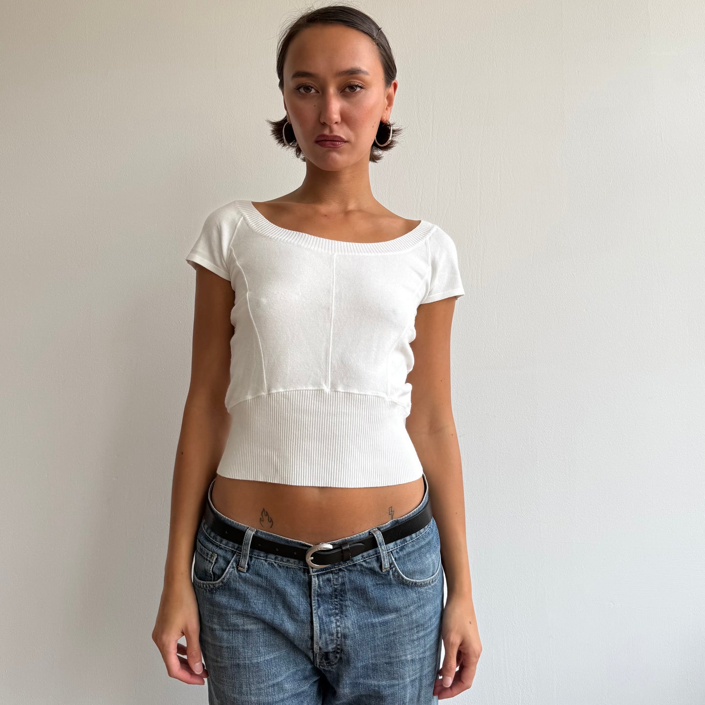 Max Mara white short sleeve knit - Size S