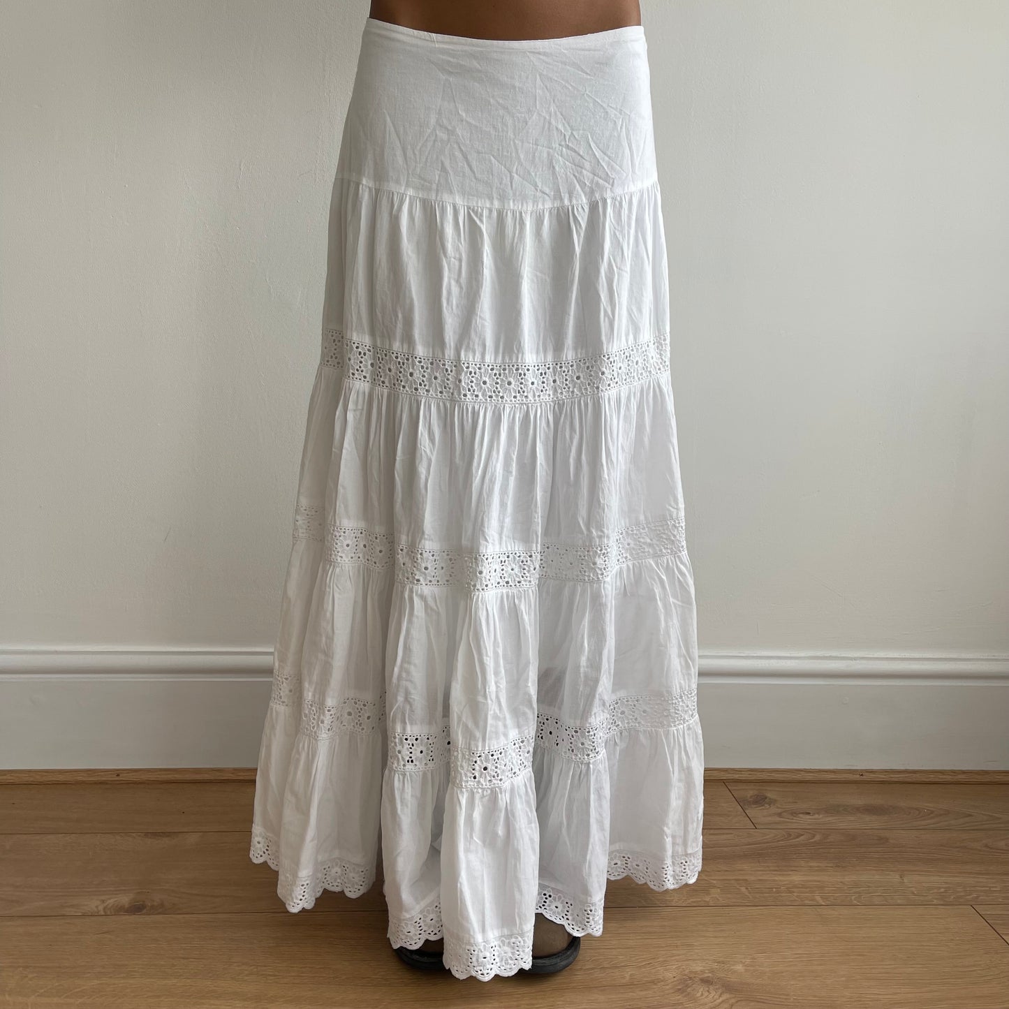 White boho maxi skirt - Size S