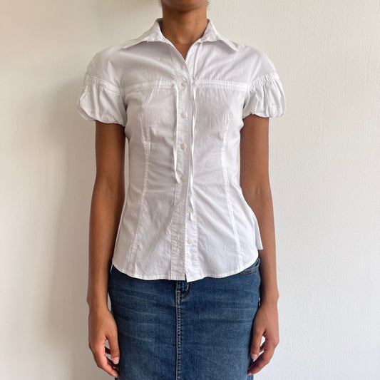 White tie front shirt - Size S