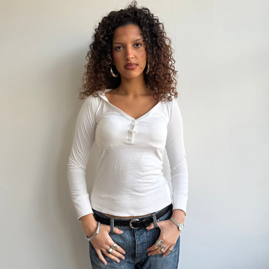 White hooded top - Size S