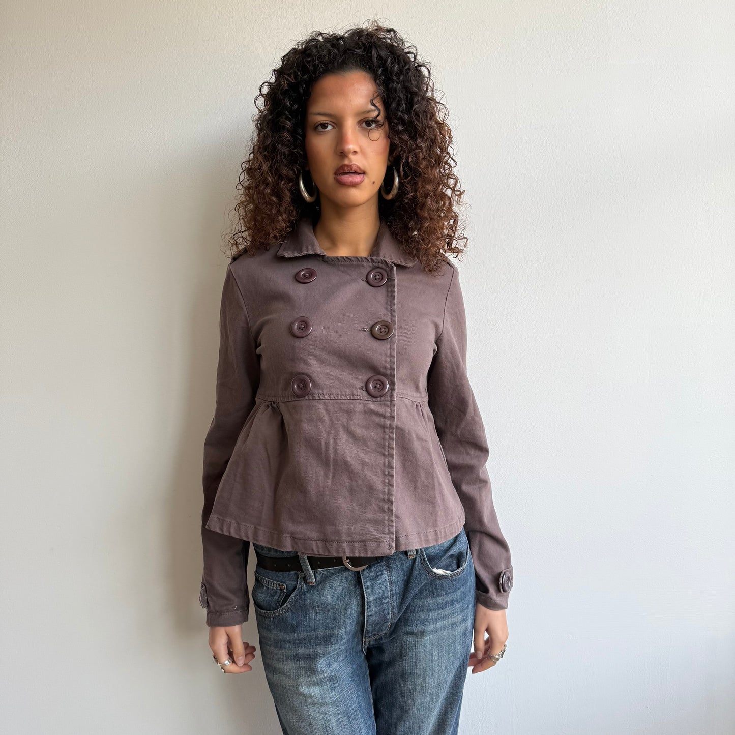 Brown double breasted peacoat - Size S