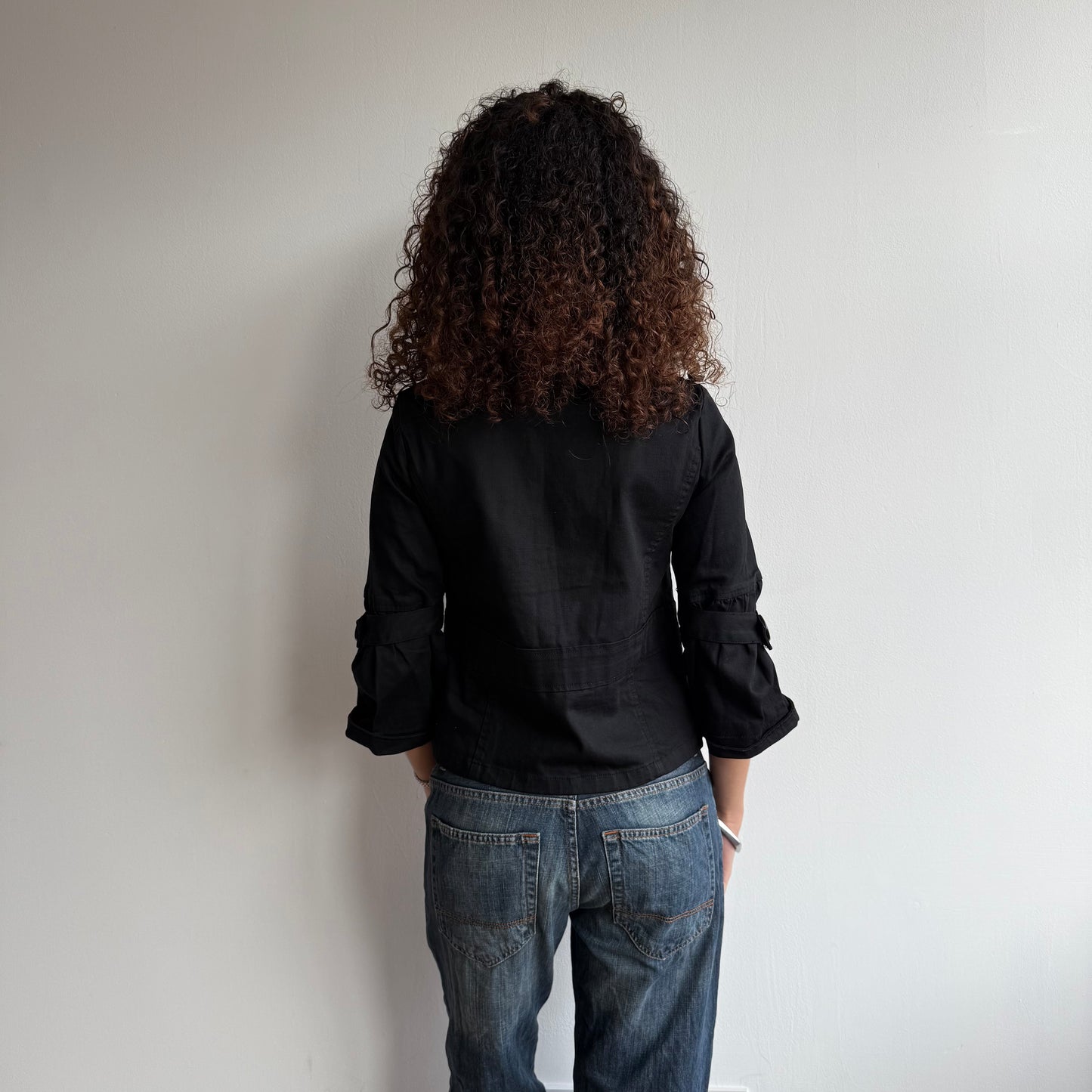 Black 3/4 sleeve peacoat - Size S