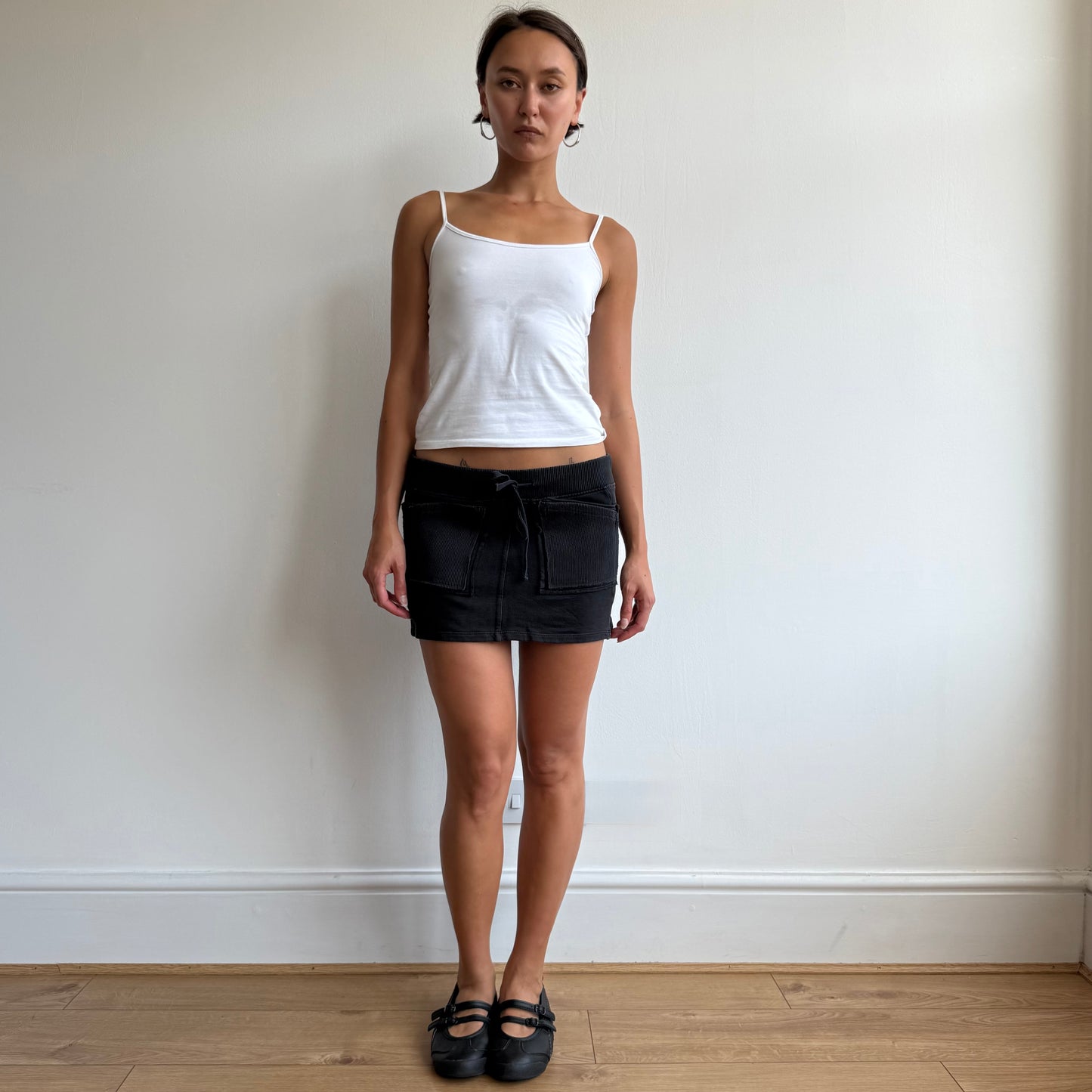 Black jersey pocket mini skirt - Size S