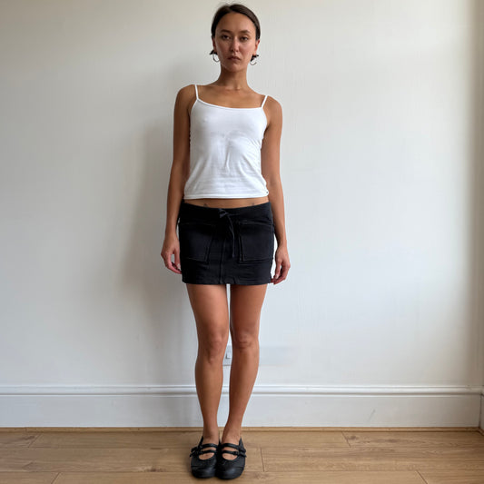 Black jersey pocket mini skirt - Size S
