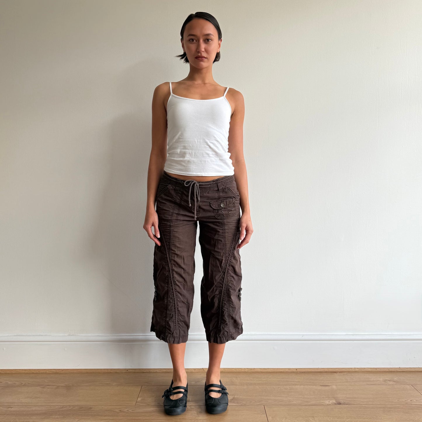 Brown corset back capris - Size S