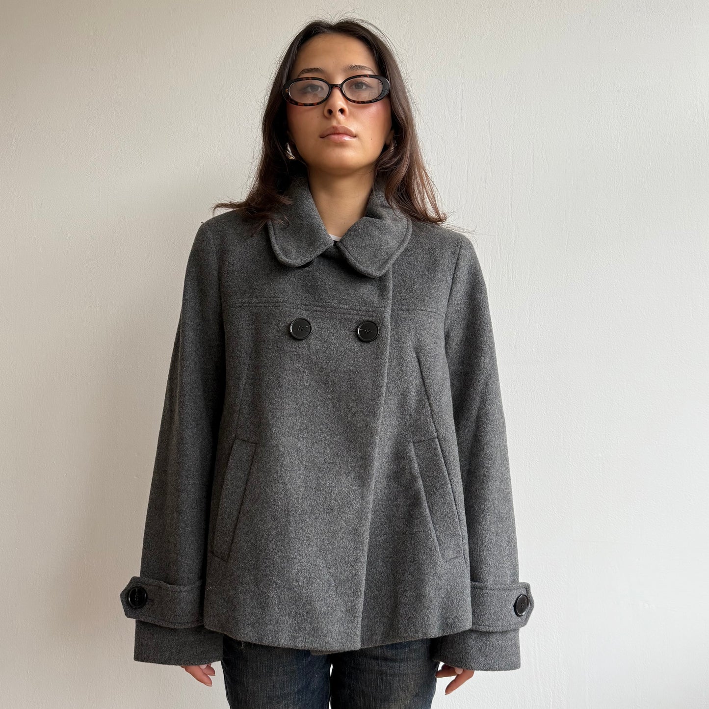 Dark grey peacoat - Size M