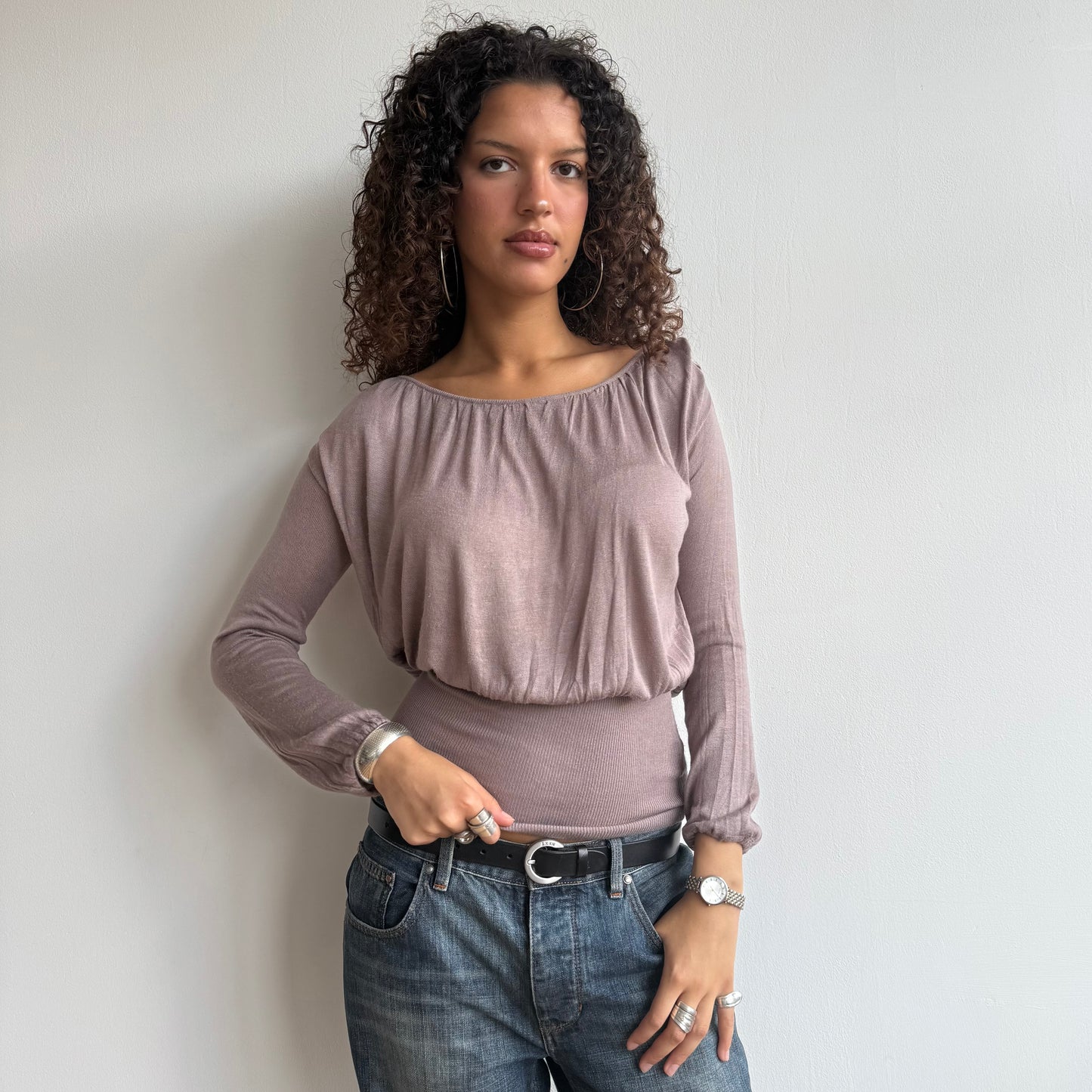 Taupe keyhole knit - Size M
