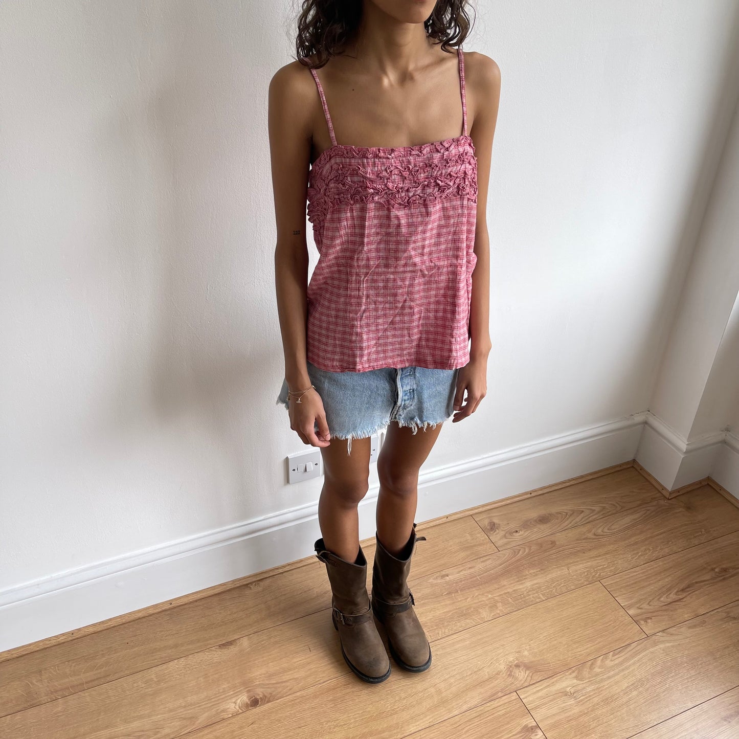 Pink gingham cami - Size M/L