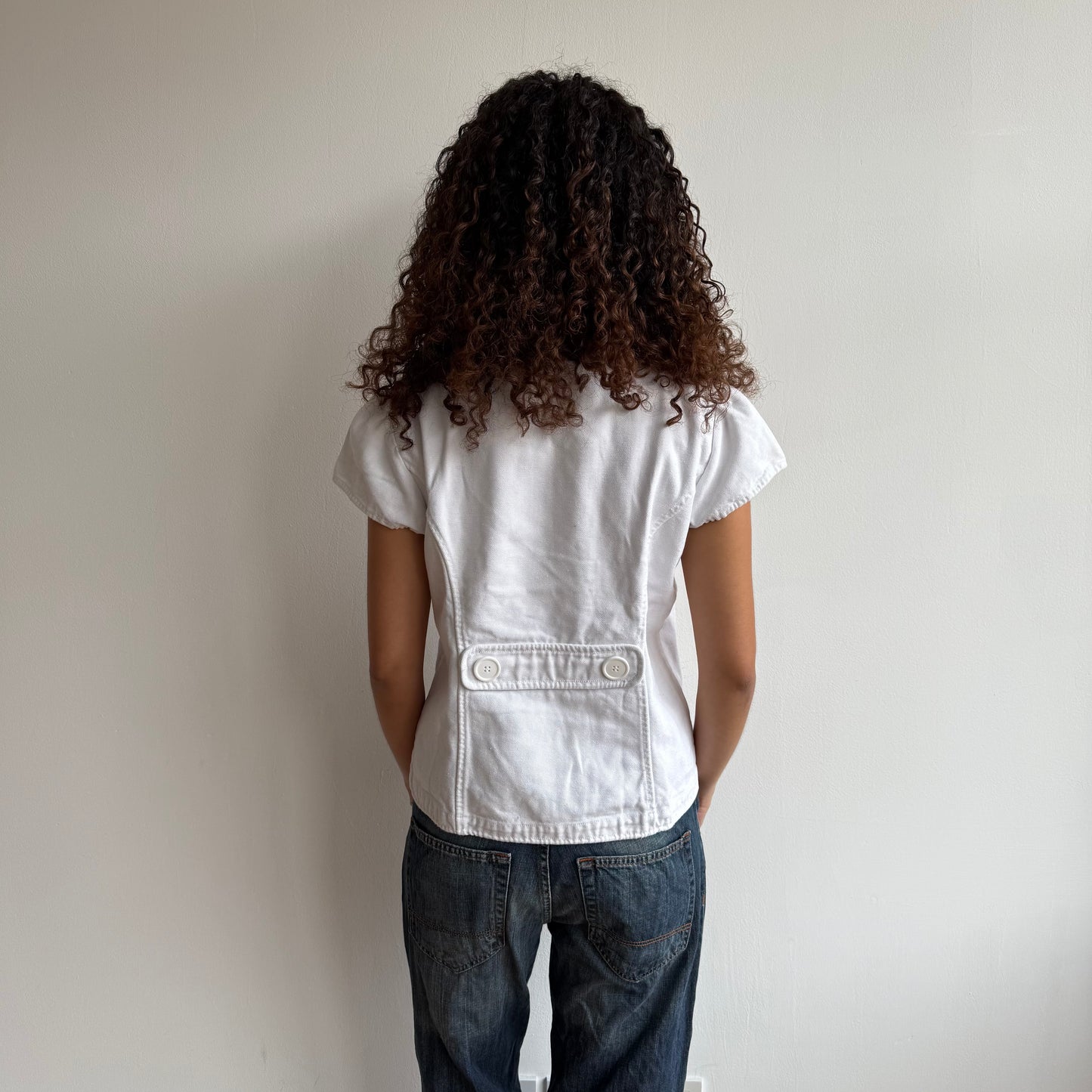 White short sleeve peacoat - Size L