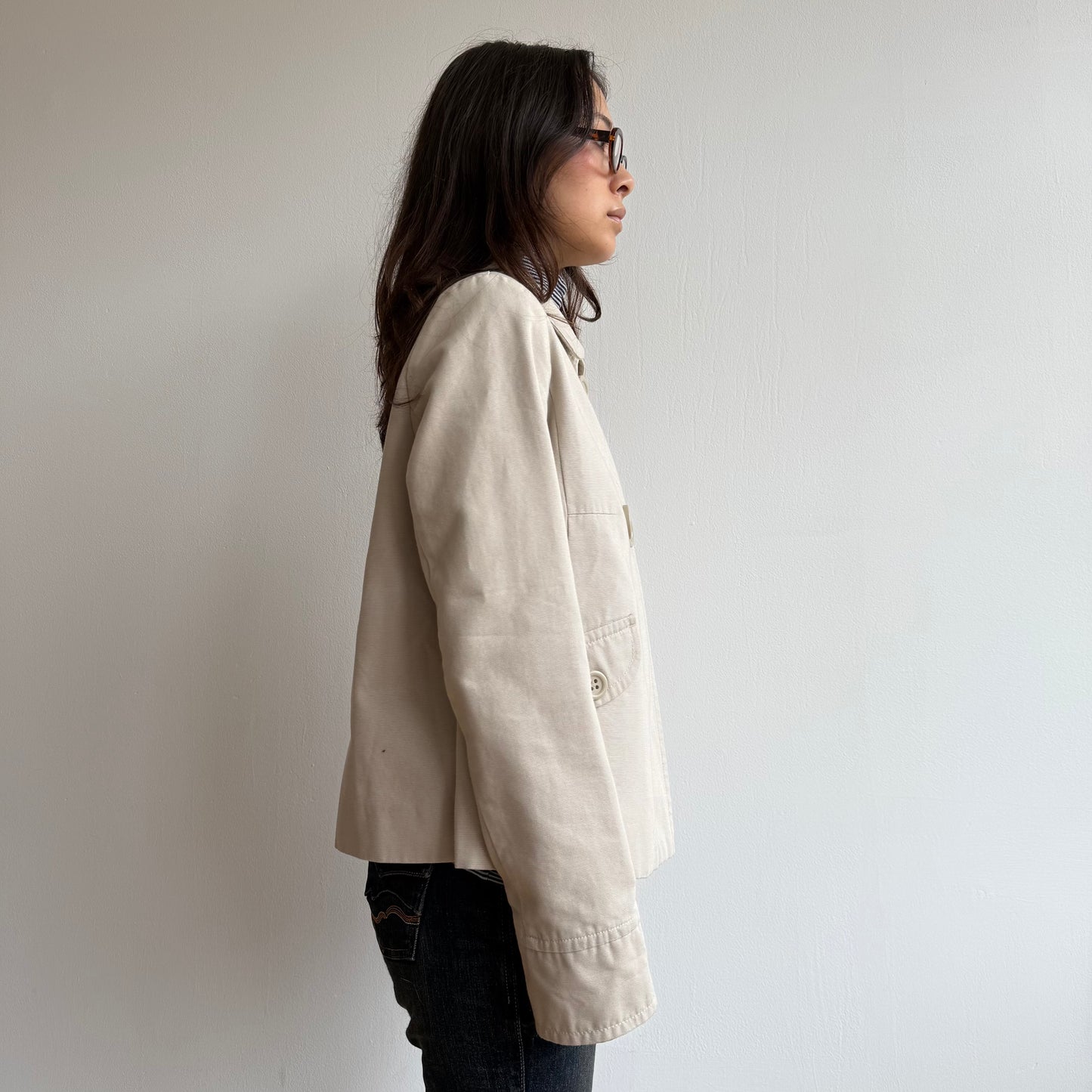 Cream peacoat - Size S/M