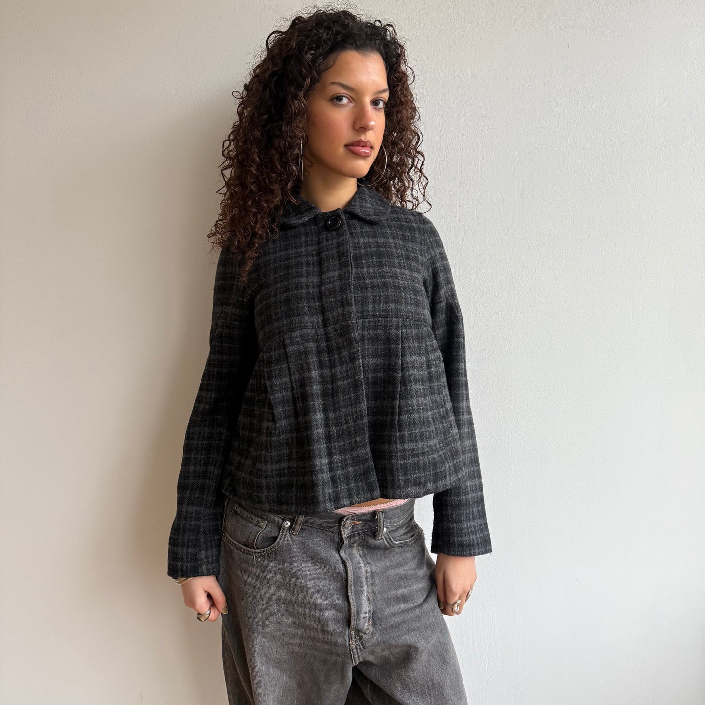 Tartan peacoat - Size S