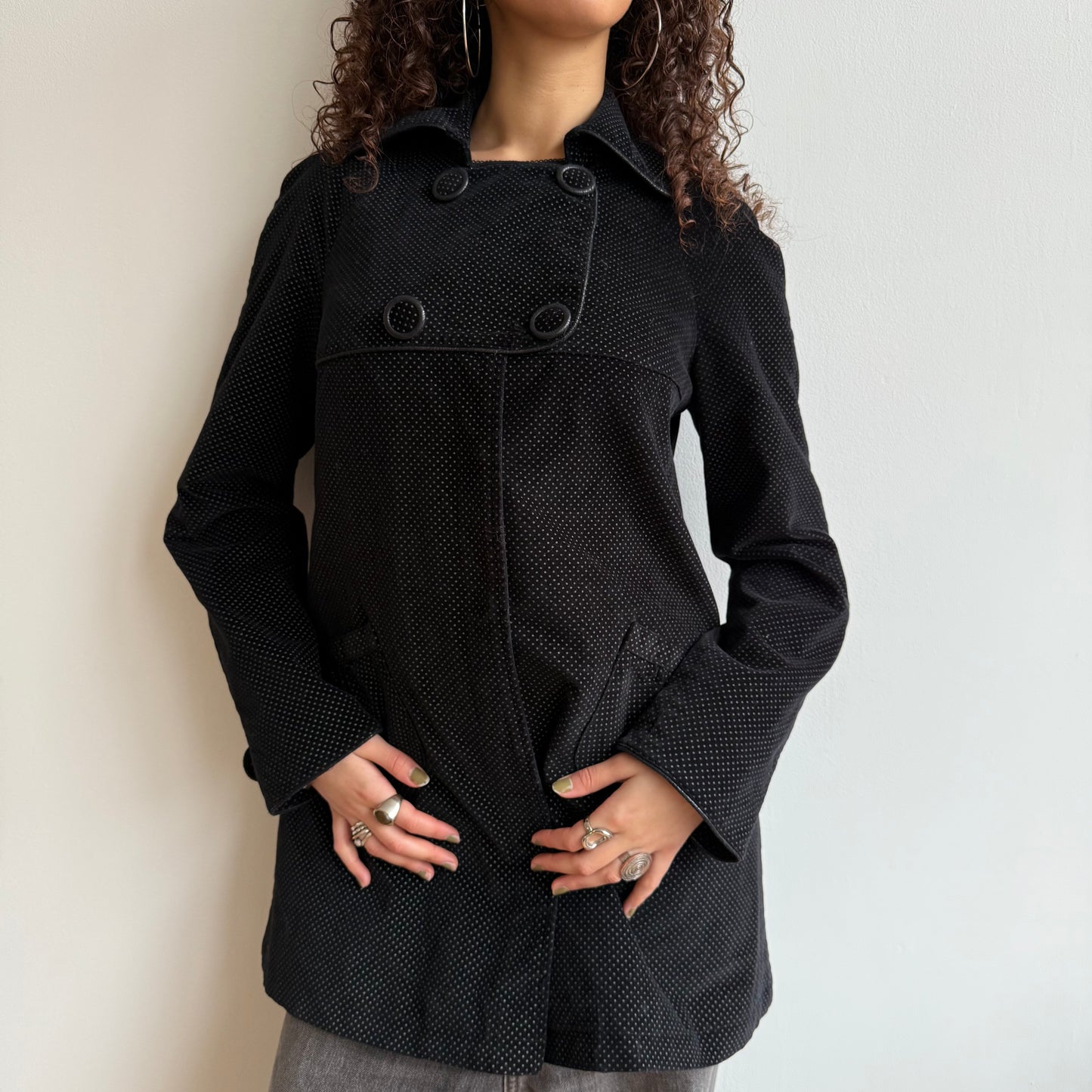 Polka dot peacoat - Size M