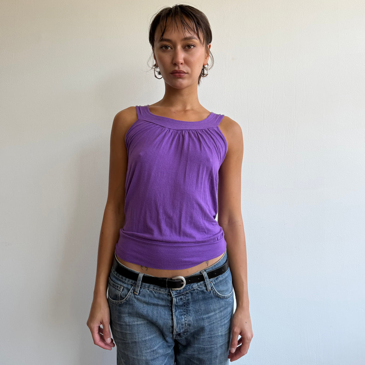 Purple open back top - Size S