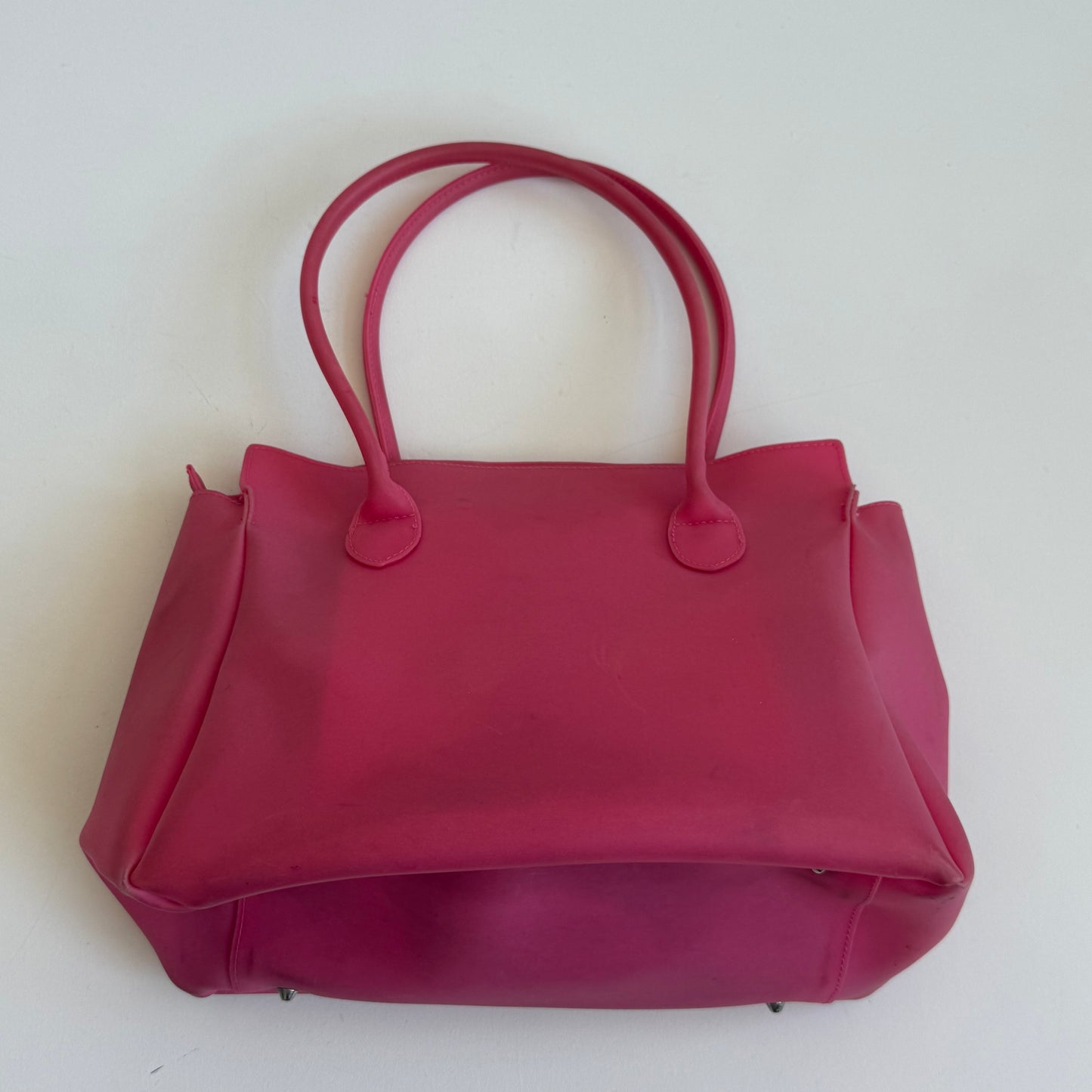 Hot pink jelly ‘firkin’ bag - One Size