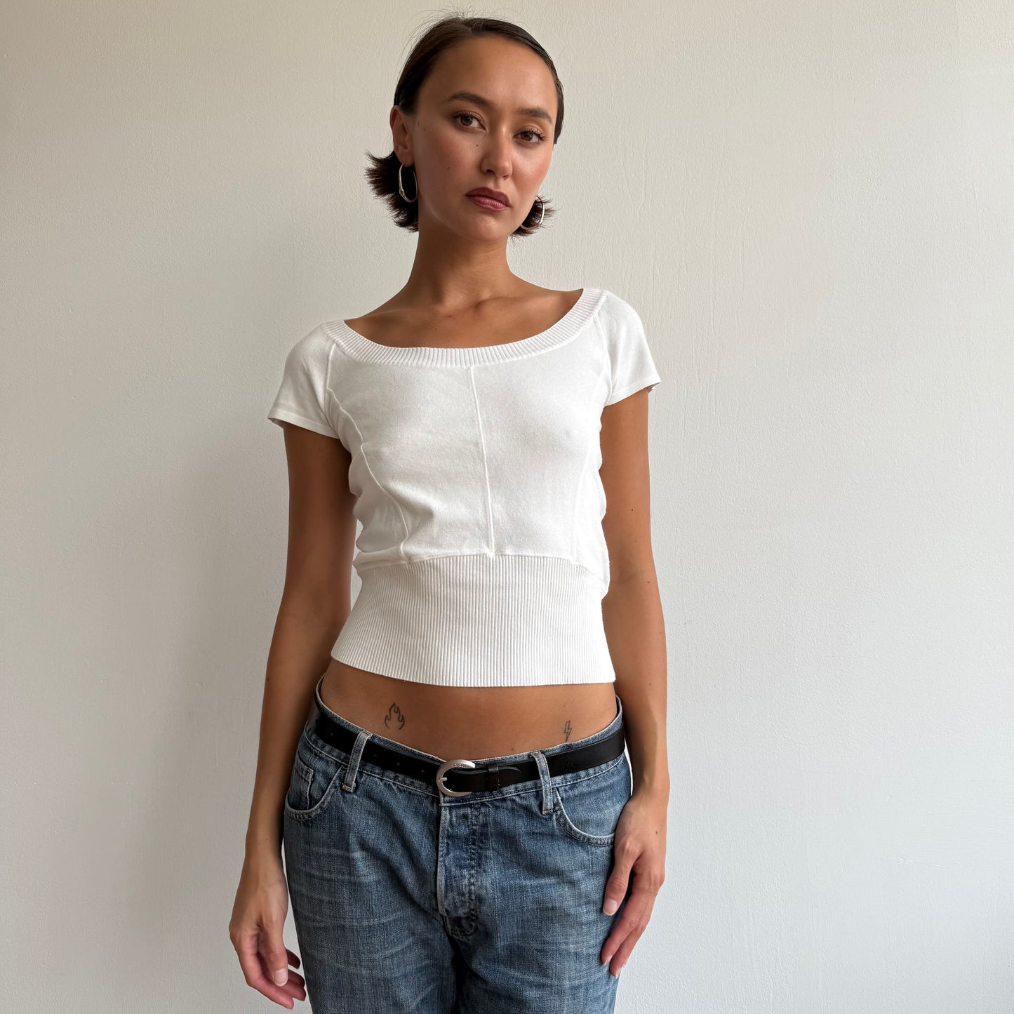 Max Mara white short sleeve knit - Size S