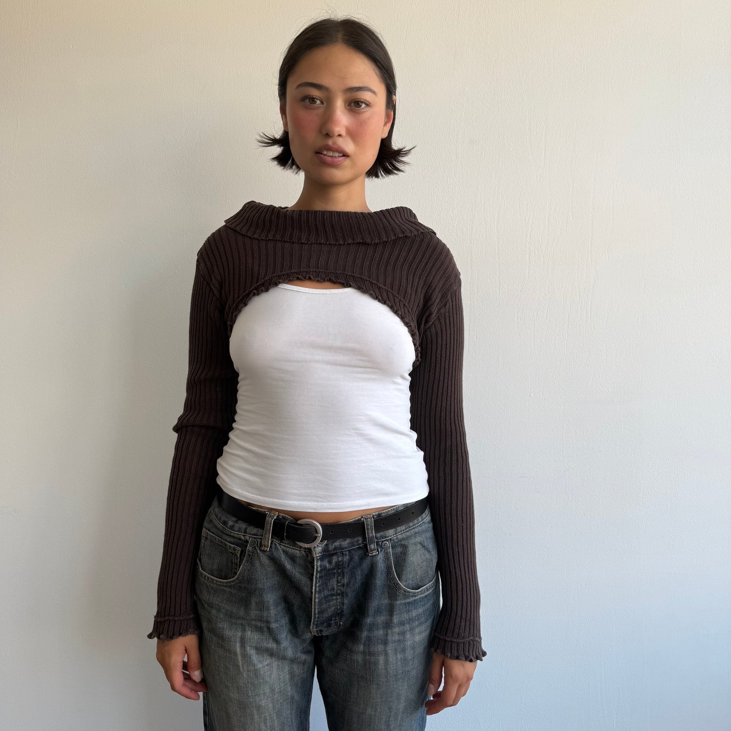 Cop Copine brown bolero knit - Size S