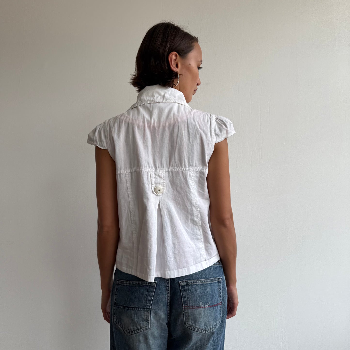 White short sleeve peacoat - Size S
