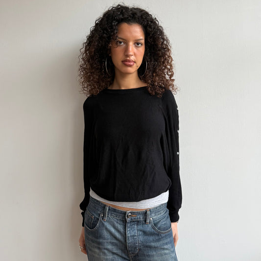 Black slouchy Cop Copine button knit - Size S