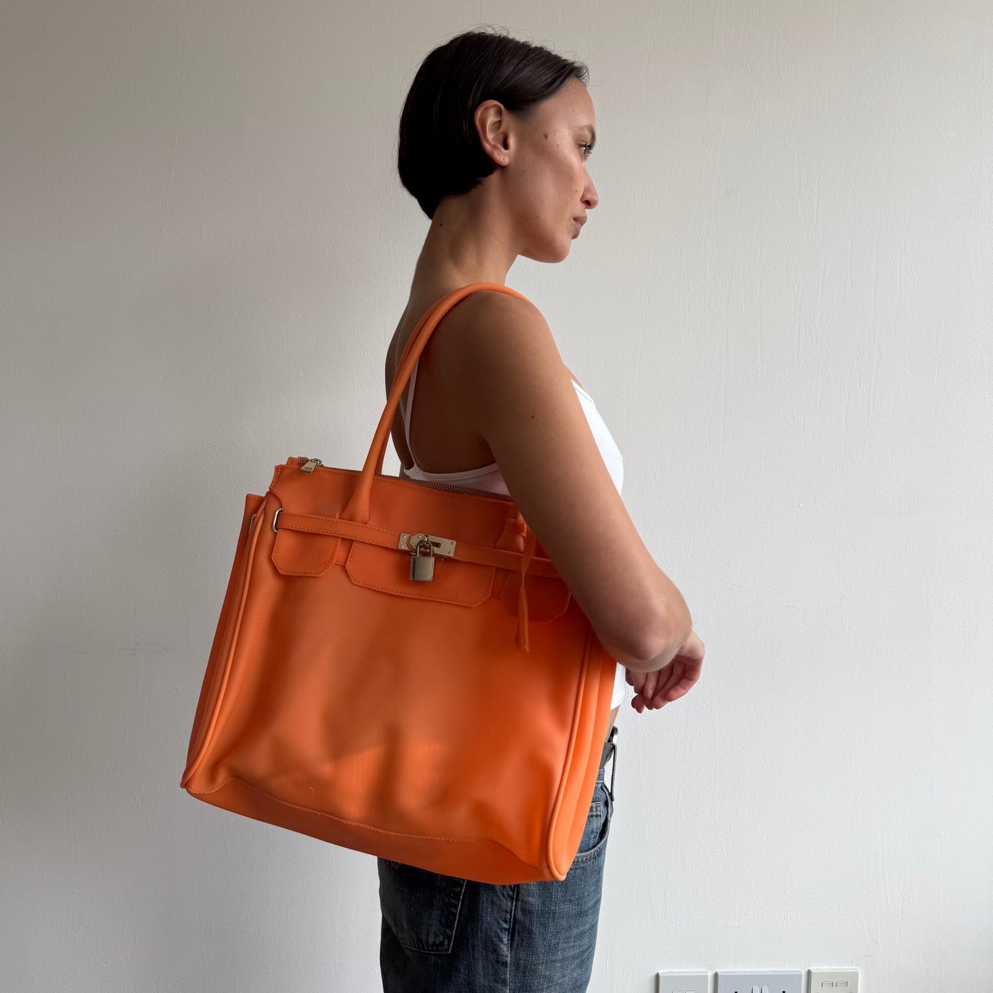 Orange jelly ‘firkin’ bag - One Size