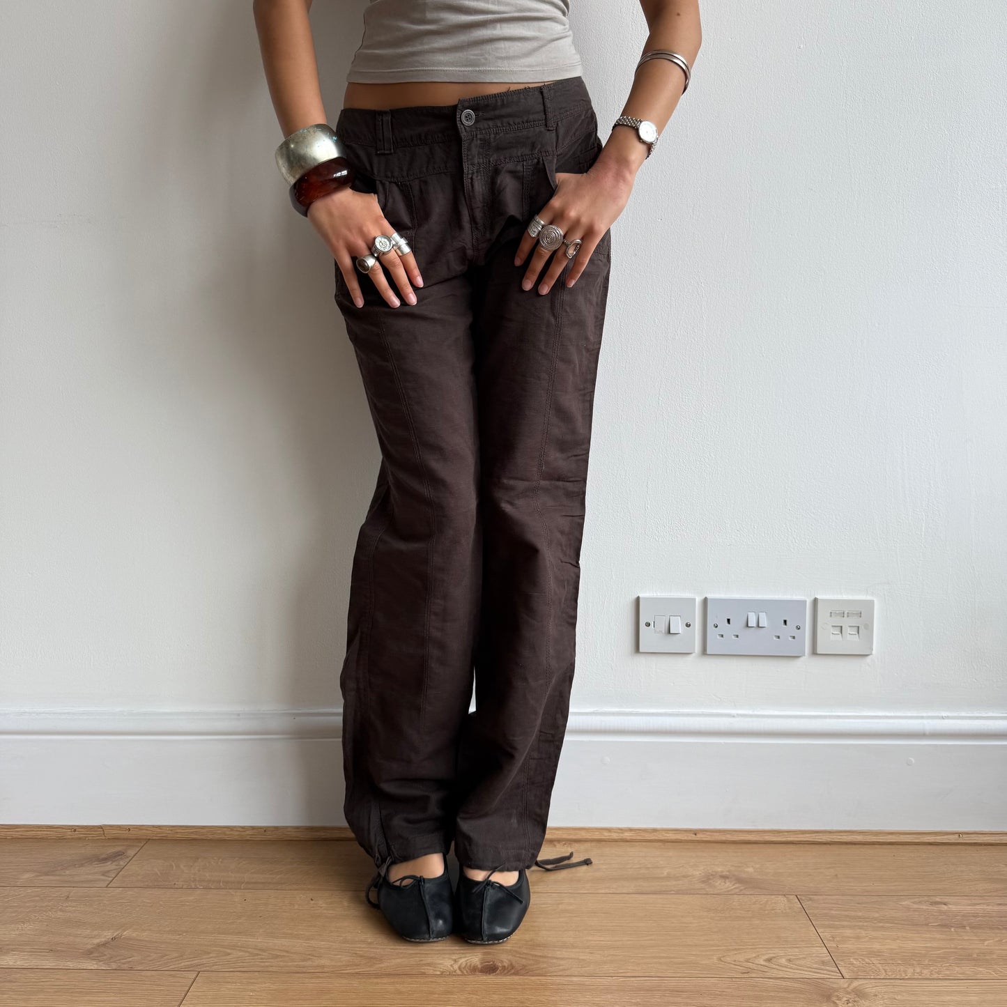 Brown linen trousers - Size M