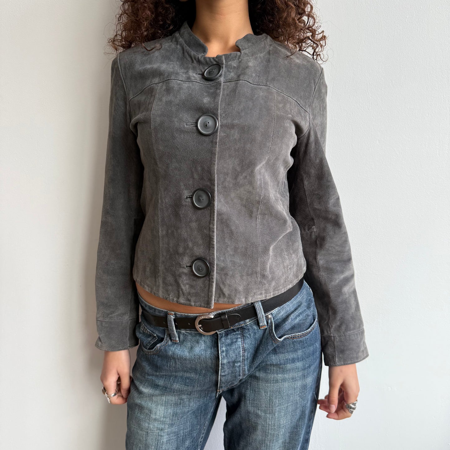 Grey suede jacket - Size S/M