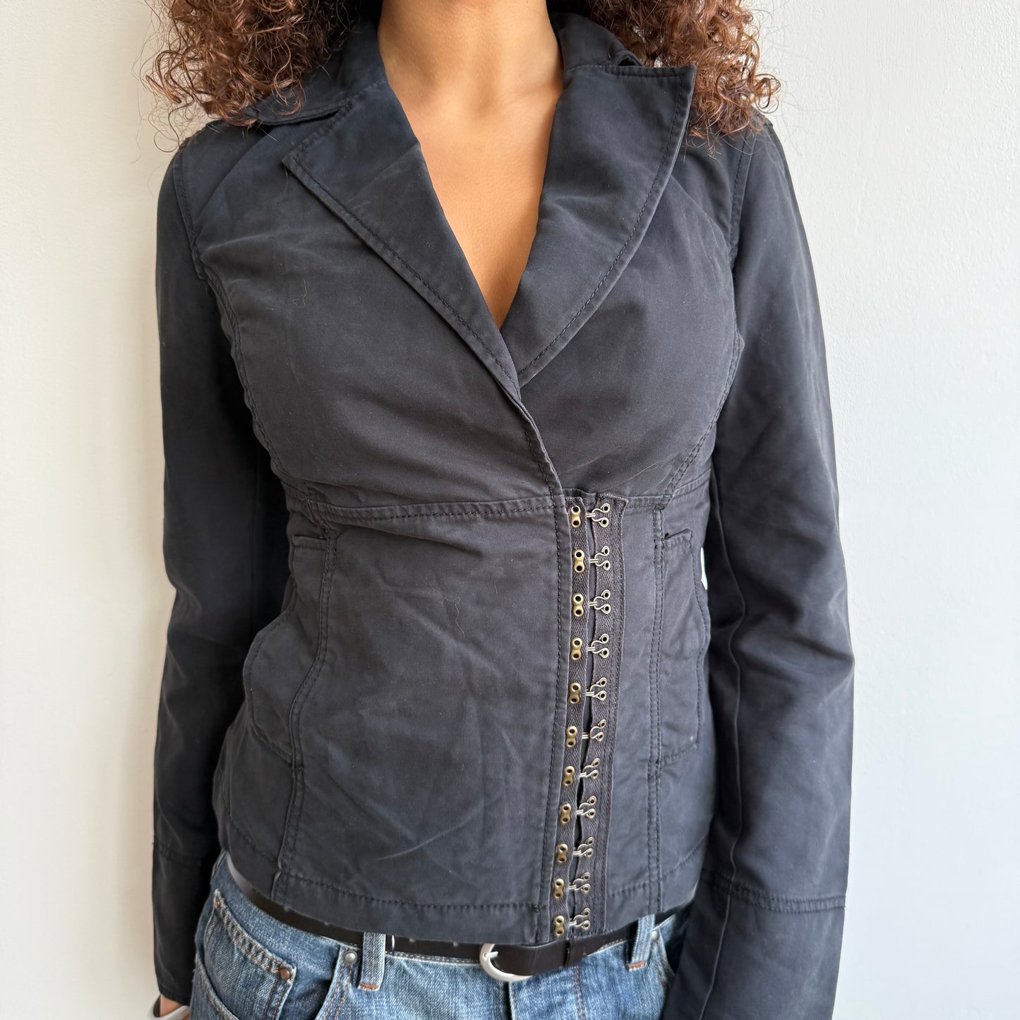 Black hook eye jacket - Size S/M