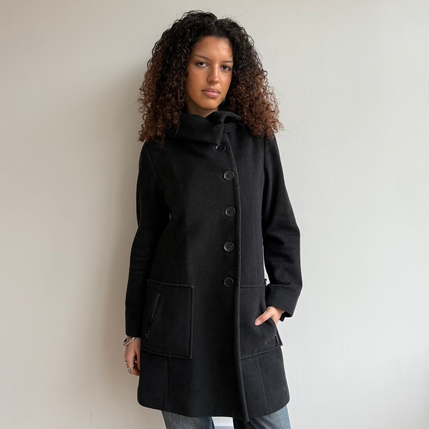 Cop Copine black wool coat - Size S/M