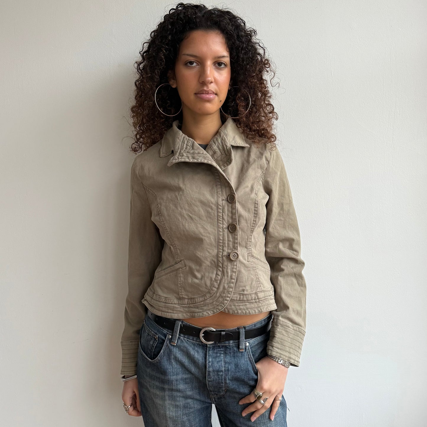 Asymmetric button jacket - Size M