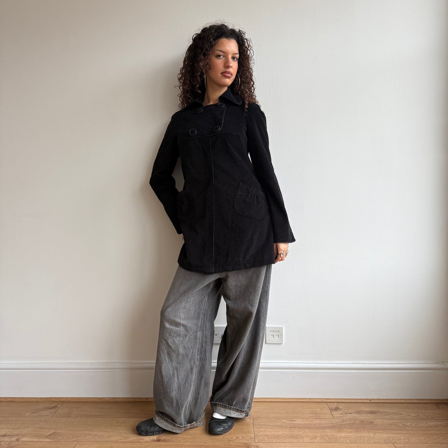 Polka dot peacoat - Size M