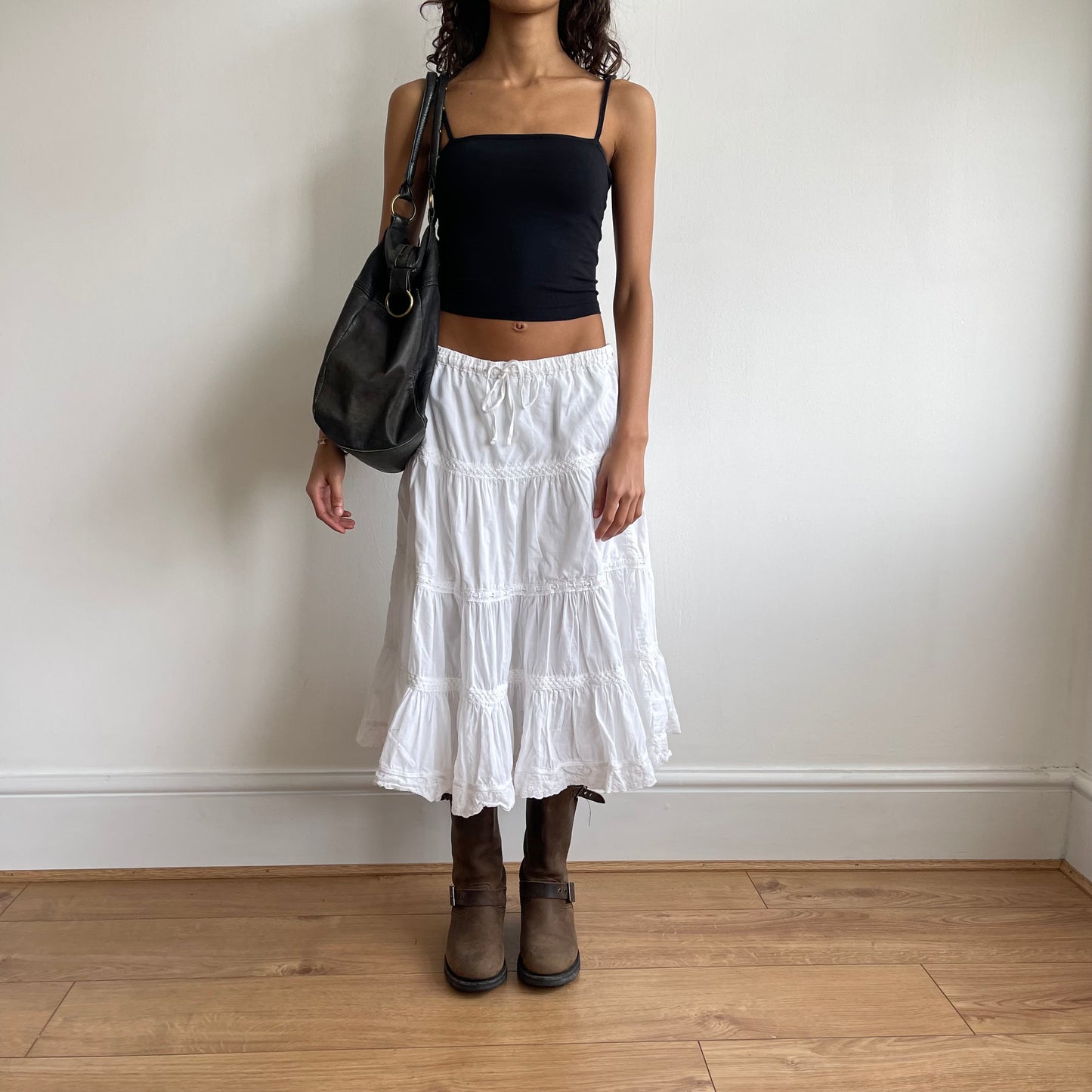 Large leather boho bag - OS