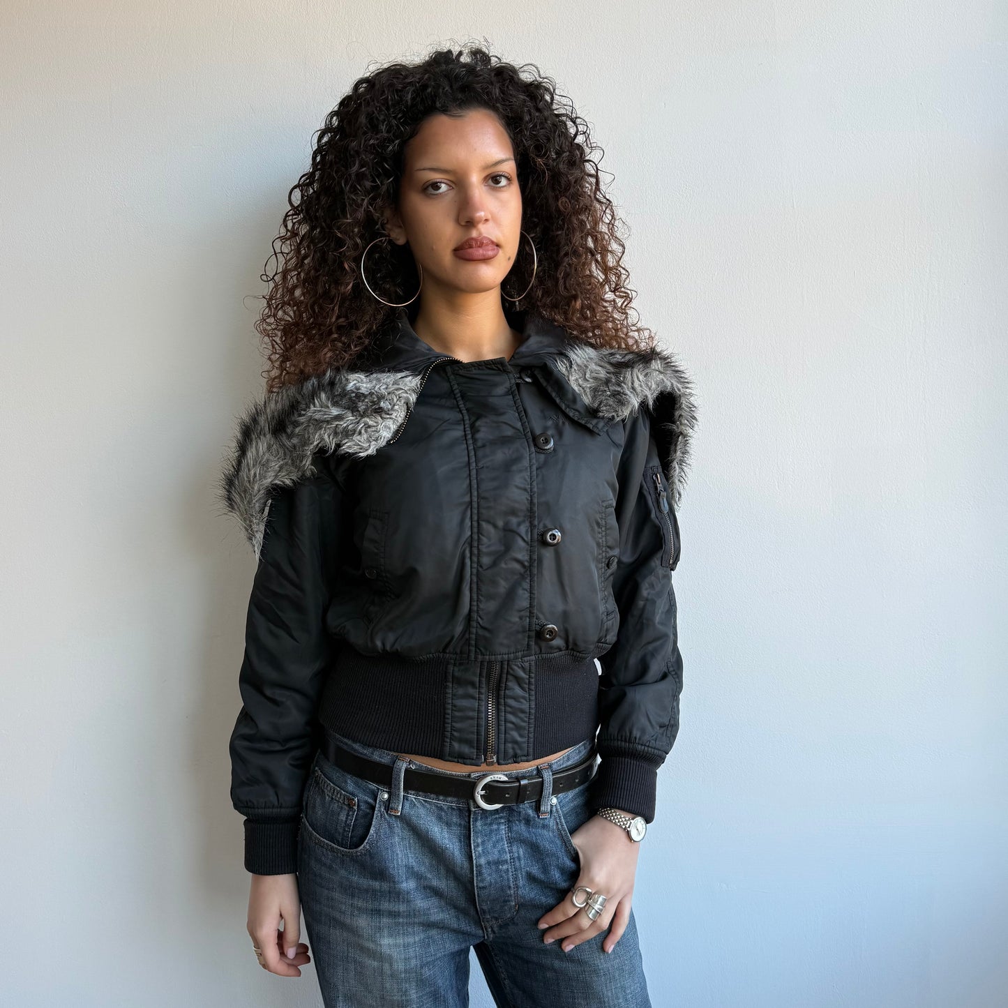 Black Avirex flight bomber - Size M