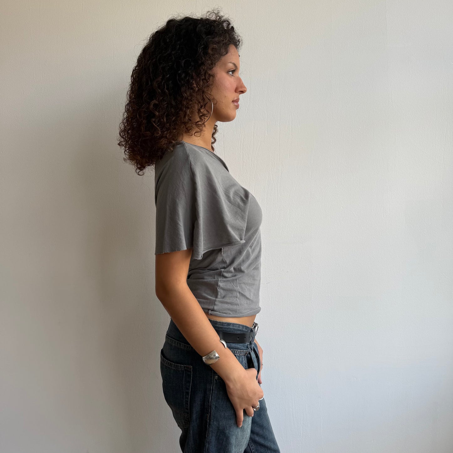 Grey one shoulder top - Size S/M