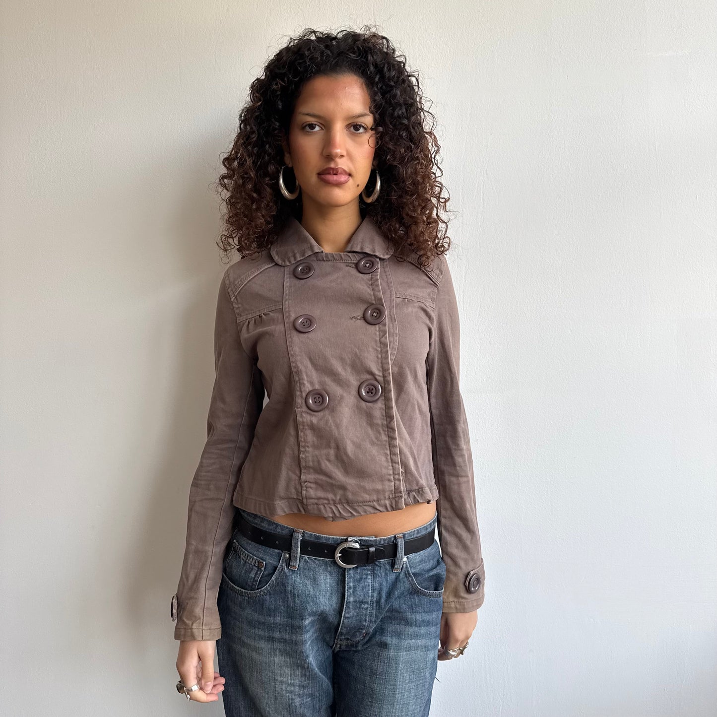 Brown double breasted peacoat - Size M