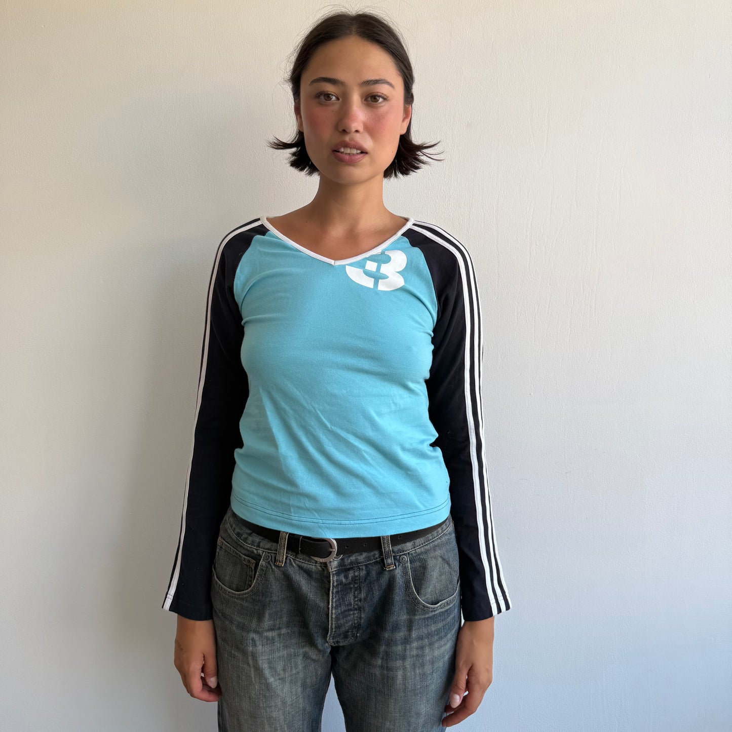 Adidas 3 striped long sleeve top - Size S