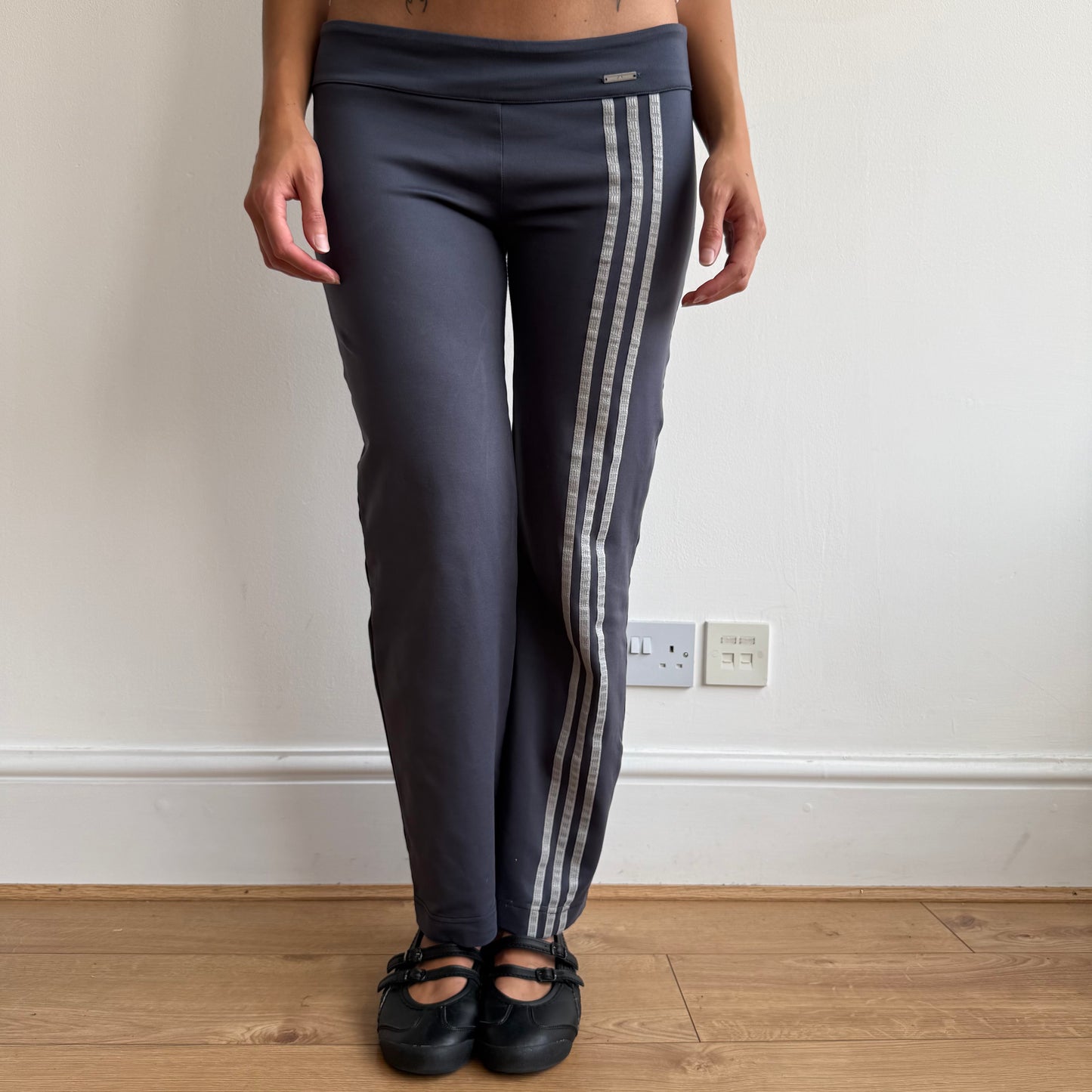 Blue Adidas stripe flared yoga pants - Size S