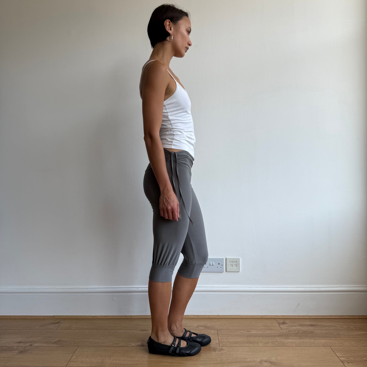 Grey ruched harem capris - Size XS
