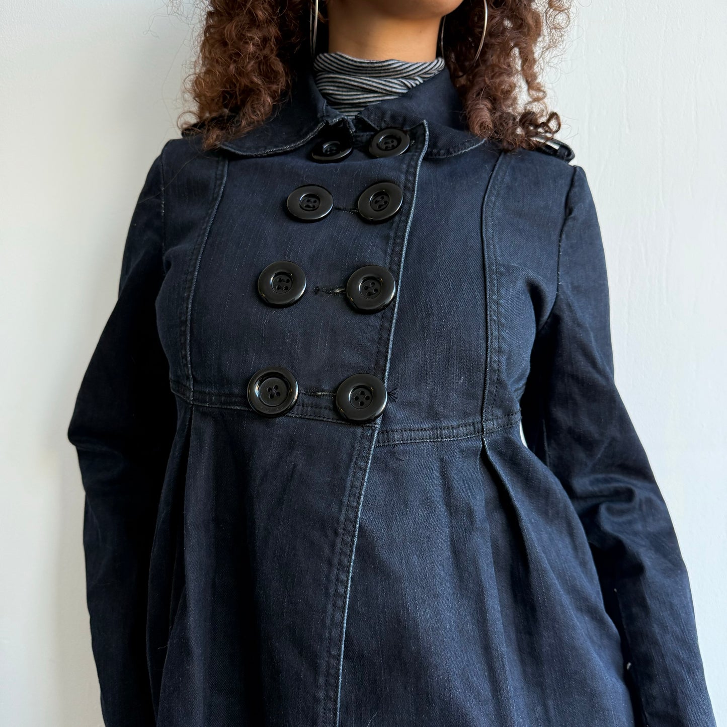 Dark wash denim peacoat - Size S