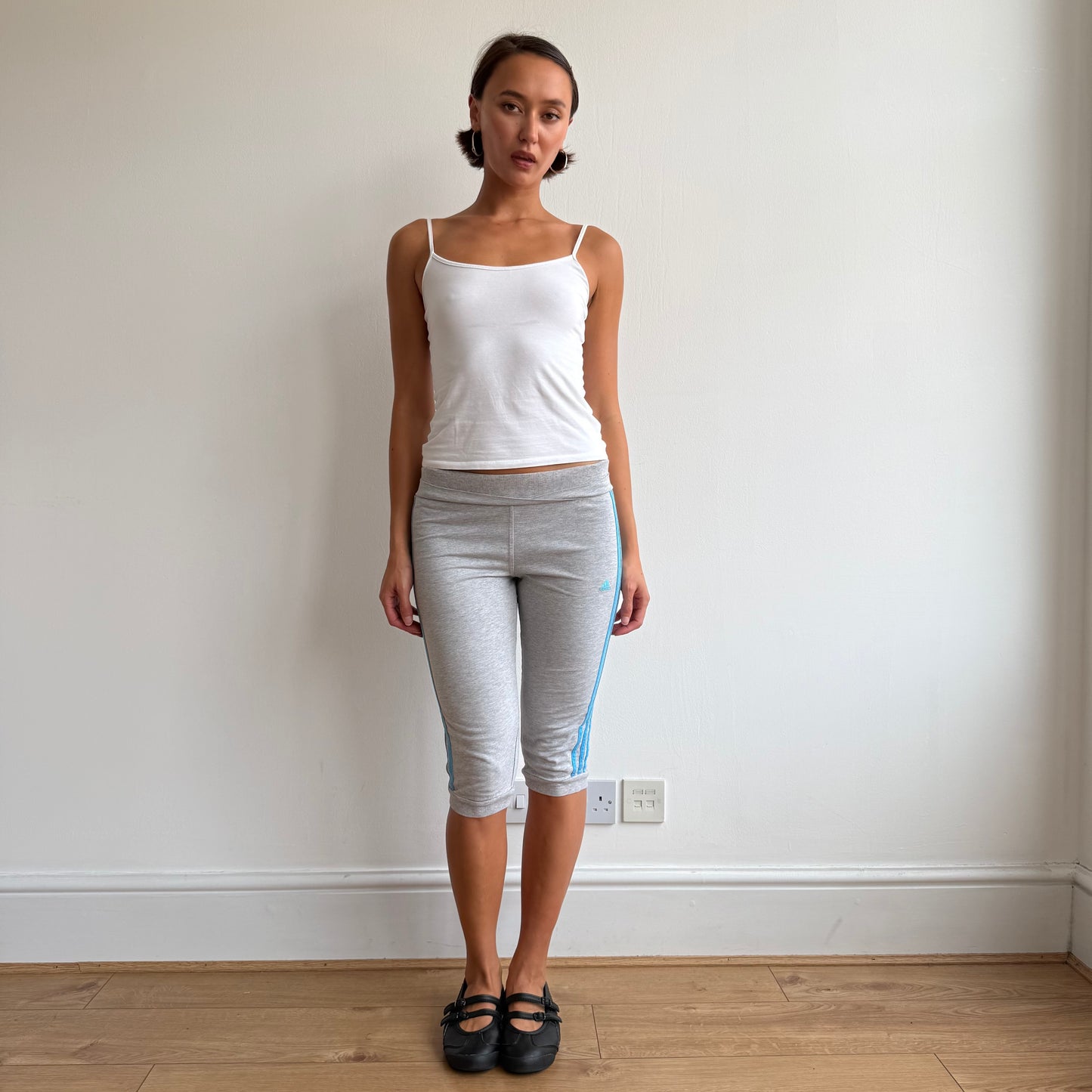 Grey + blue Adidas capris - Size S
