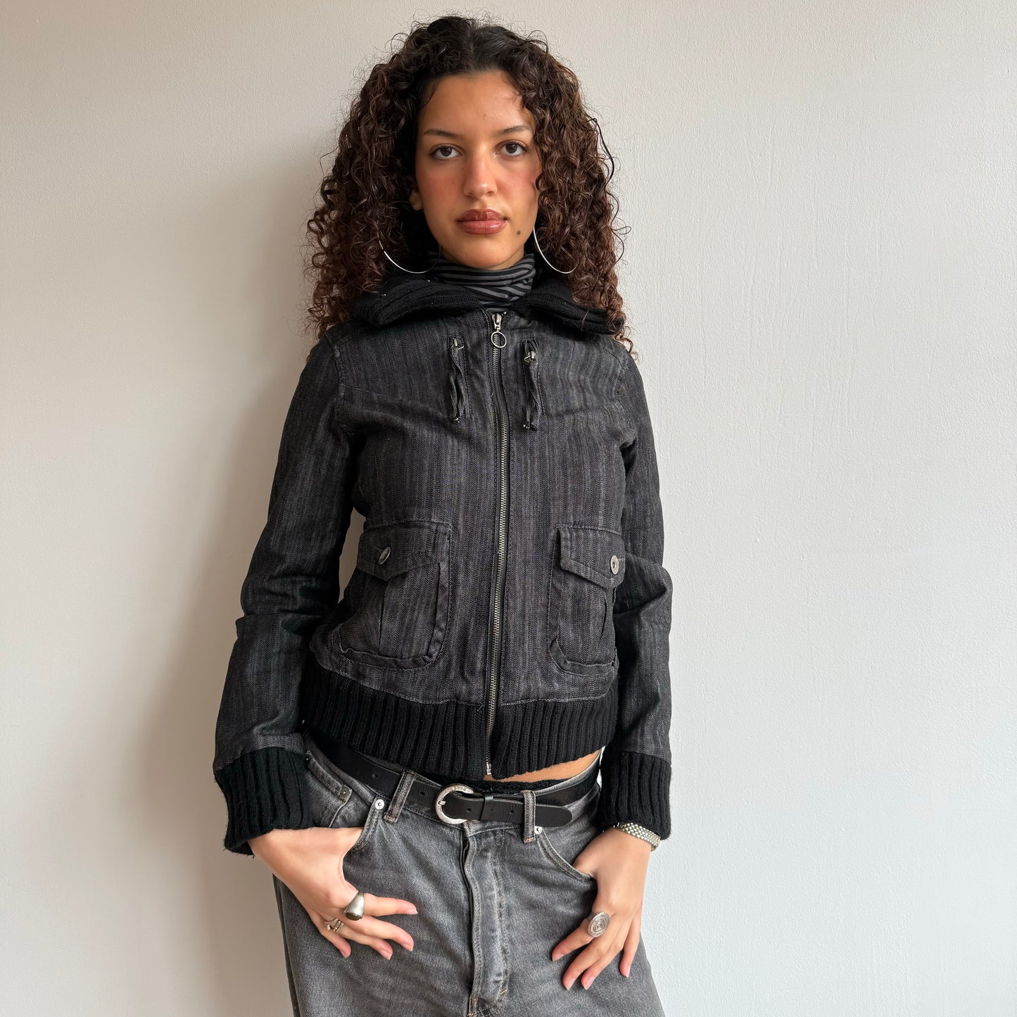 Dark denim bomber - Size S