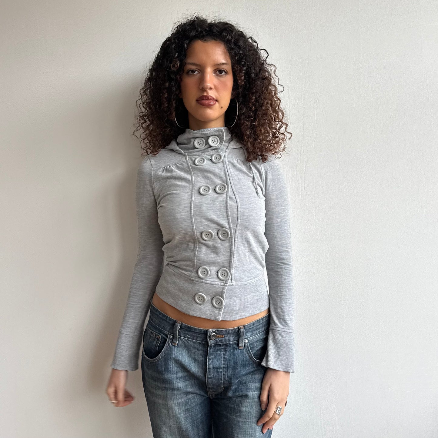 Grey peacoat hoodie - Size S