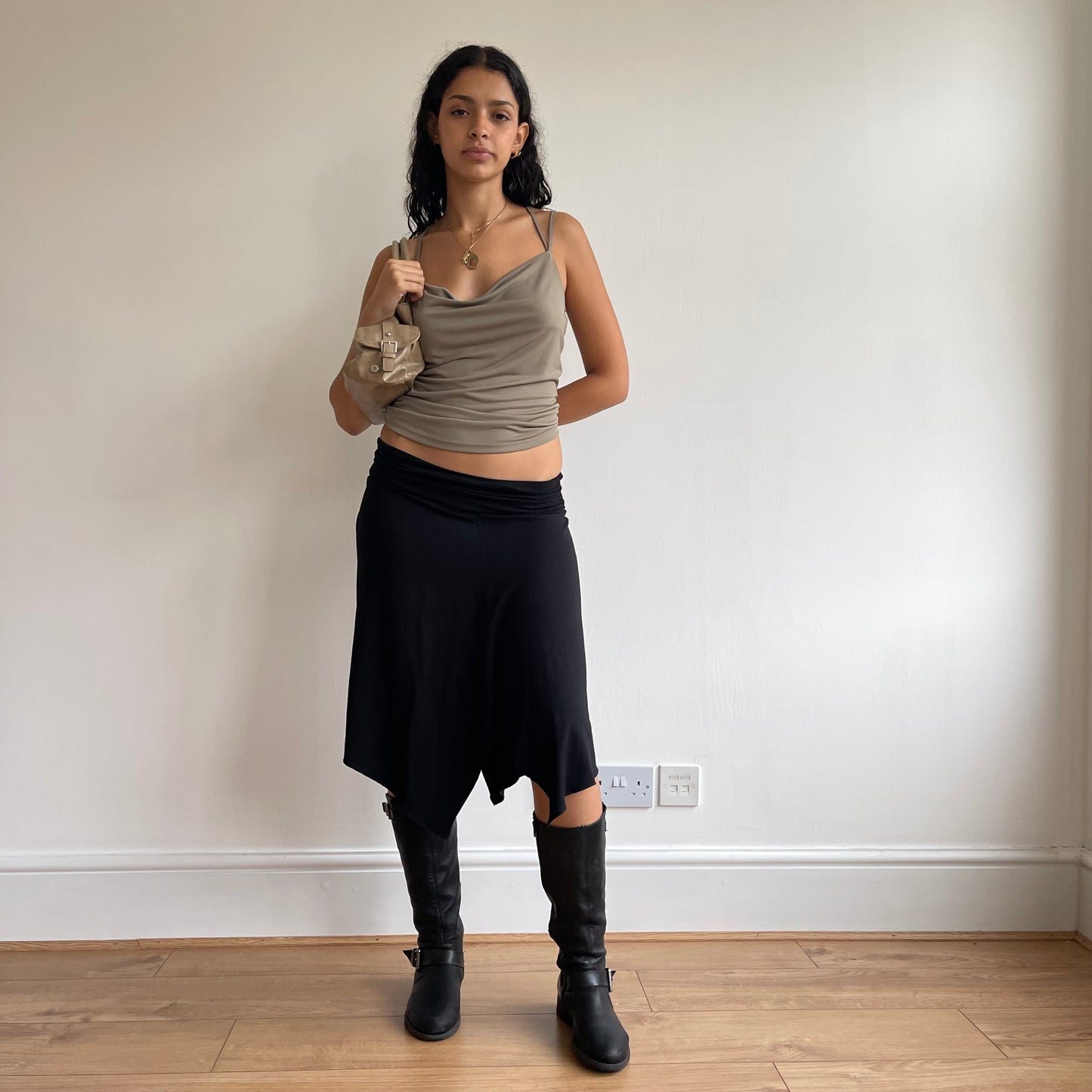 Khaki cowl neck - Size S